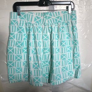 Mahi Gold Aqua and white mini skirt, Size XL